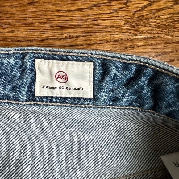 AG ADRIANO GOLDSCHMIED  “the Vera “ denim mini skirt raw edge uneven hem size 27 - Picture 3 of 7